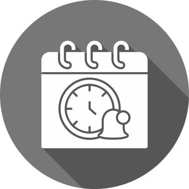 Saat düz simgesi, vektör illüstrasyonu