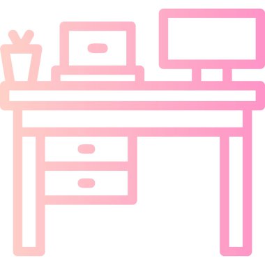 Dolap masası mobilya simgesi taslak biçiminde