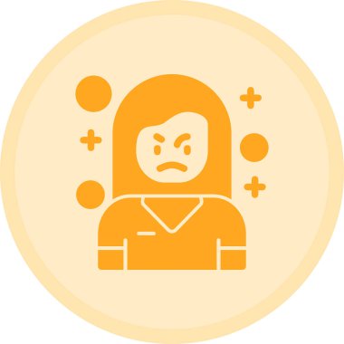 yumuşak turuncu arkaplanda izole edilmiş düz moda yüz simgesi