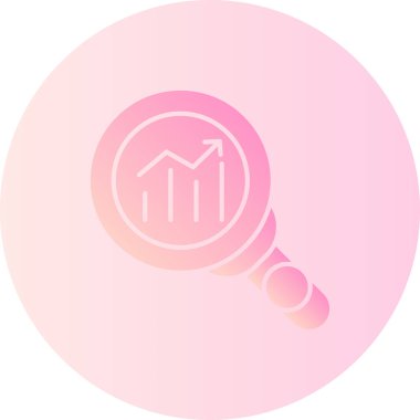 Büyüteçle çevrelenmiş pembe bir okun web tasarımının vektör çizimi