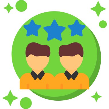 Yıldız vektör illüstrasyonu olan insanlar