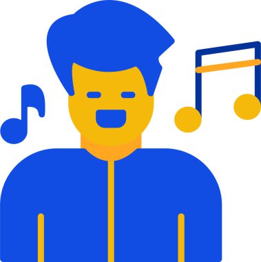 Düz stil müzik adamı simgesi