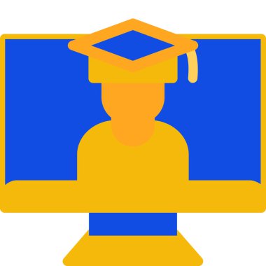 öğrenci mezun web simgesi, basit vektör illüstrasyonu