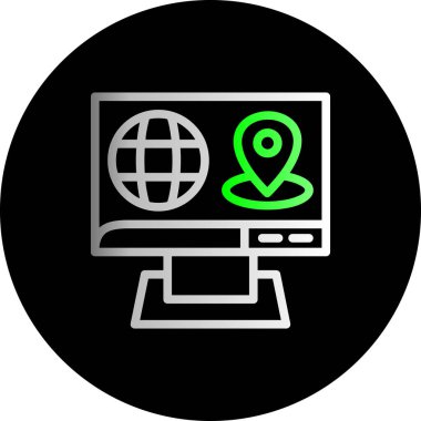 harita konumu düz simge, vektör illüstrasyonu