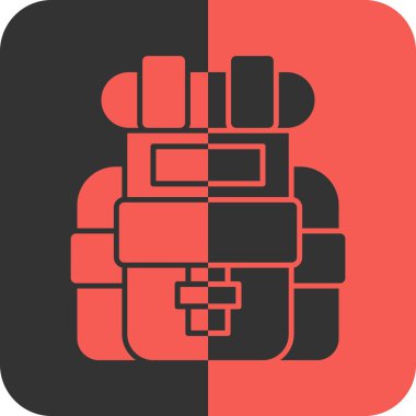 Bir adamın siyah ve kırmızı ikonunun vektör çizimi