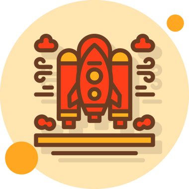 roket ikonu vektör illüstrasyonu