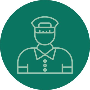 Polis Vektör Satırı Simgesi