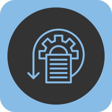 Dişli Tümleştirme düz kare vektör simgesi