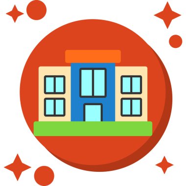 okul binası kutsal kişilerin resmi, vektör çizim