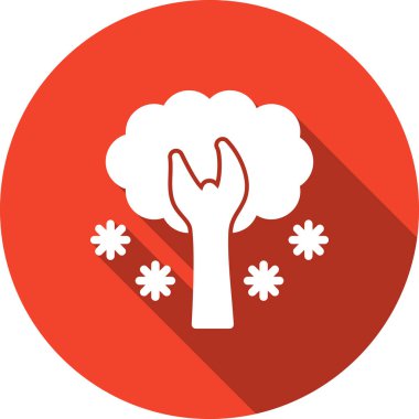 Bir ağaç simgesinin vektör illüstrasyonu