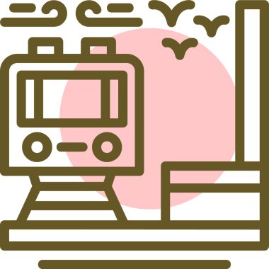 tren. Web simgesi basit illüstrasyon