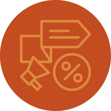 İndirim etiketi simgesi, basit vektör illüstrasyonu