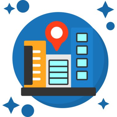 Harita pin konumu konumu simgesi doldurulmuş dış hat biçimi