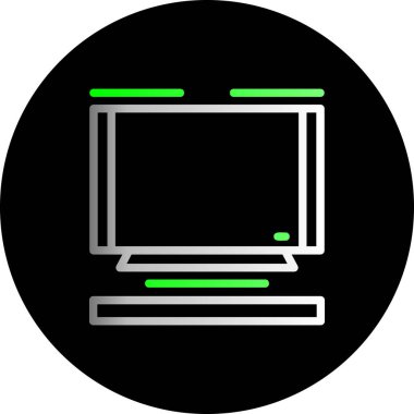 bilgisayar monitörü ikon vektör illüstrasyonu