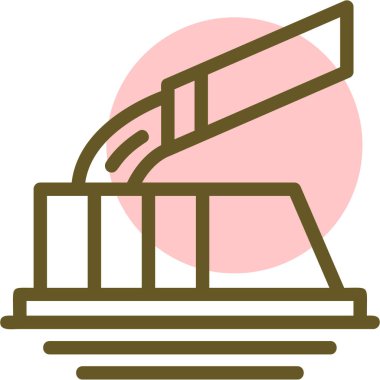 Ahşap merdiveni olan binanın vektör simgesi