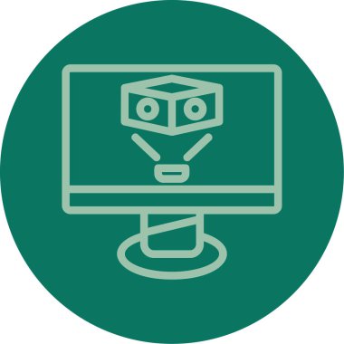 Modern simgenin vektör illüstrasyonunda monitör simgesi yok