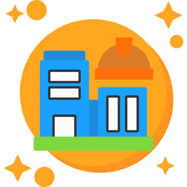 Şehir evi simgesini düz biçiminde inşa etmek