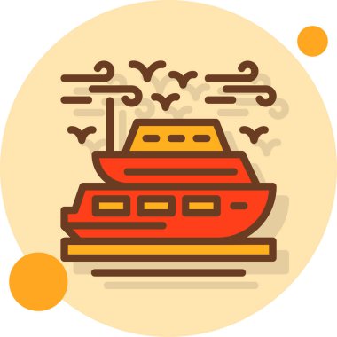 Gemi simgesi, vektör illüstrasyonu