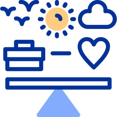 Düz dizaynlı bulutlu güneş simgesi