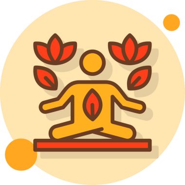 Yoga. Web simgesi vektör illüstrasyonu