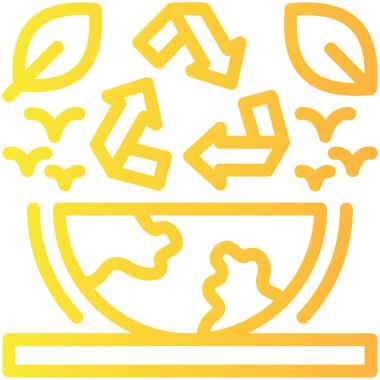 Küresel ısınma simgesi, vektör illüstrasyonu