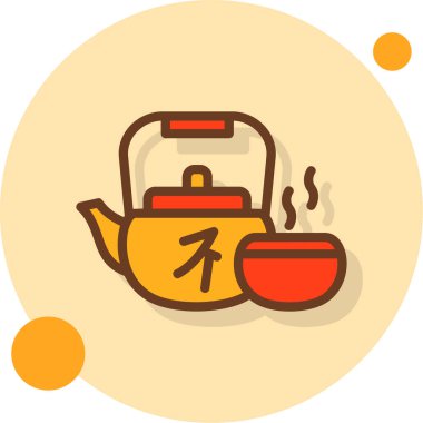 Çaydanlık çayı ikonu, vektör illüstrasyonu