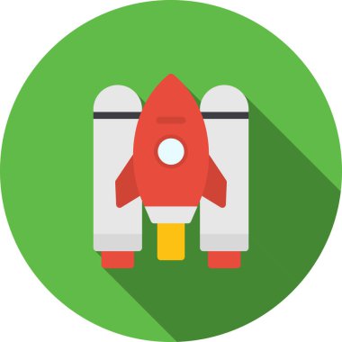 roket düz vektör simgesi