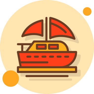 tekne gemisi simgesi vektör illüstrasyonu