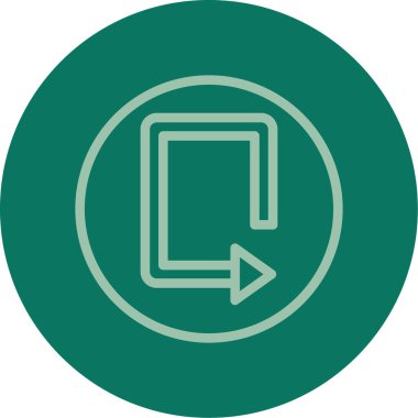 Yeşil ve beyaz daire simgesinin vektör illüstrasyonu