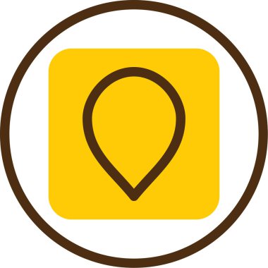 konum haritası pin simgesi ana hat biçiminde