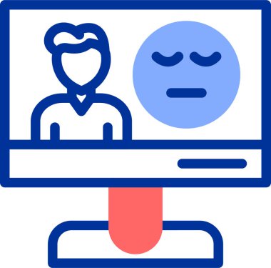 Web simgesi olan bilgisayar, basit vektör illüstrasyonu