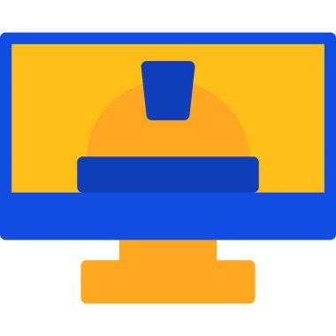 Bilgisayar masası ofis simgesi - taslak biçimi