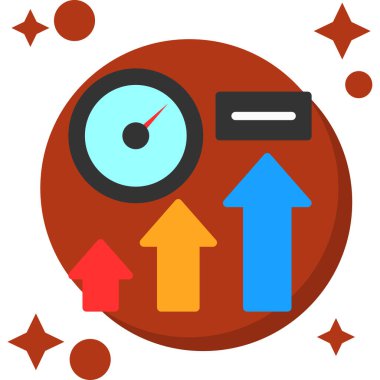 beyaz arkaplanda izole edilmiş iş grafiği simgesi ve vektör illüstrasyonu