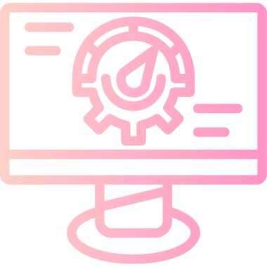 Monitör. Web simgesi basit illüstrasyon