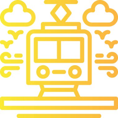 Demiryolu tren simgesi, vektör illüstrasyonu