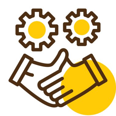 İnsan eliyle vites tutmanın iş konsepti çizimi