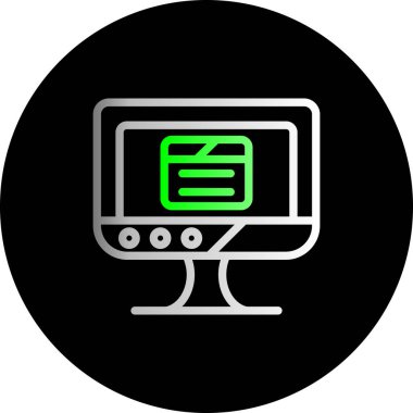 bilgisayar ekranı simgesi, vektör illüstrasyonu