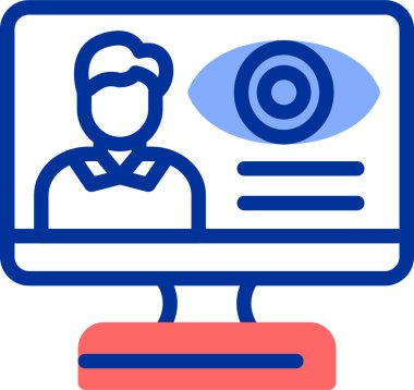 Dosyalanmış dış hatlar biçiminde göz görme simgesi