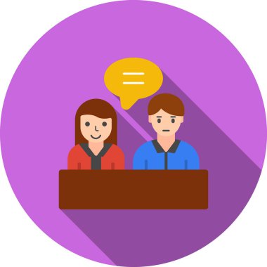 Vektör çizimi. Düz stil. İş adamı ve kadın düz bir şekilde. İnsanlar ikonu. iş kavramı.