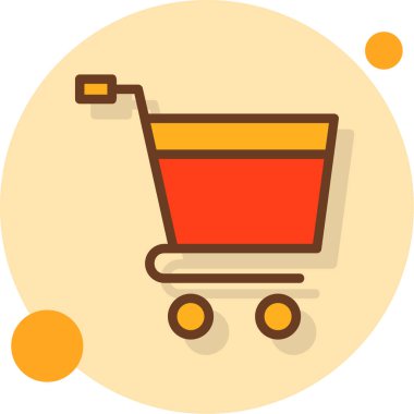 Alışveriş arabası simgesi düz stil.