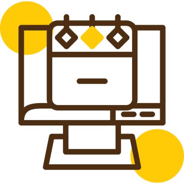 Ağ simgesi. Monitör ve web simgelerinin basit çizimi