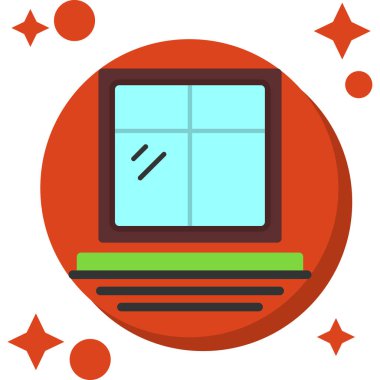 Bilgisayar monitörü. Web simgesi basit illüstrasyon