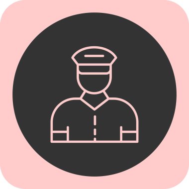 Polis kasklı bir adamın vektör çizimi