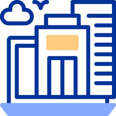 Mimari yapı şehir simgesi taslak biçiminde