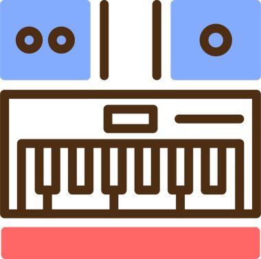 Müzik ve teknoloji ikonu. vektör illüstrasyonu