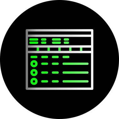 veri merkezi simgesi renk ana hatları vektörü