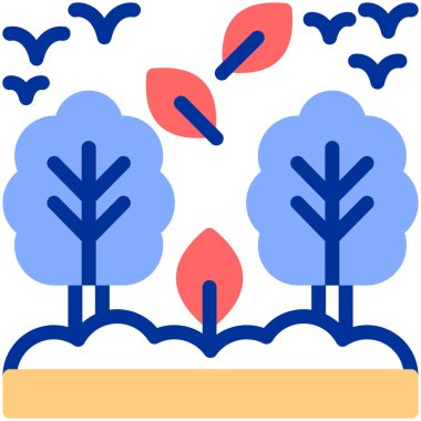 Ağaçlar simgesi, vektör illüstrasyonu