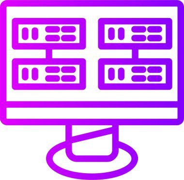 bilgisayar sunucusu web simgesi basit tasarım