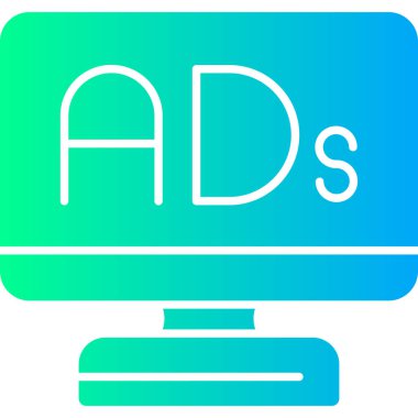 Reklam ikonu. Web için özet reklam vektörü illüstrasyonu