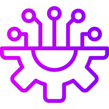 İzole edilmiş tek bir dişli simgesinin vektör çizimi